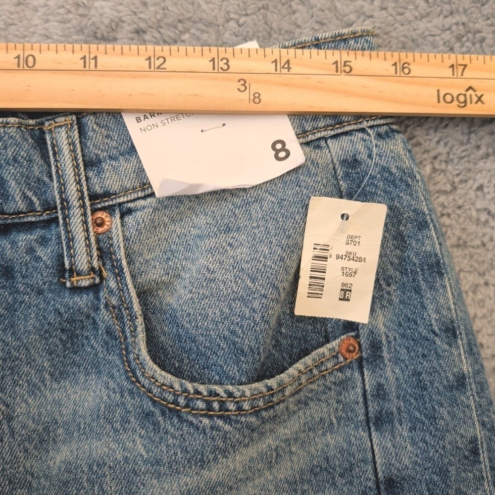 Aeropostale Barrel Blue Jean Womens Size 8 (Act 32x37) Wide Leg Denim NWT - Picture 3 of 8